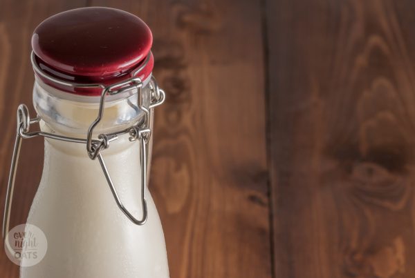 almond milk in kilner bottle